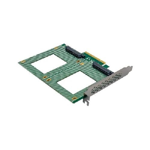 InLine® PCIe Karte zu 2x intern U.2 NVMe SFF-8639 – Bifurcation, PCIe x8, breit 76660P