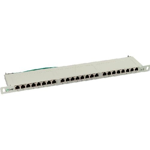 InLine® Patchfeld Cat.6, 24-fach, 48,26cm (19), 0.5HE, lichtgrau, RAL7035 76224A