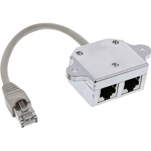 InLine® ISDN Port-Doppler, 1x RJ45 Stecker an 2x RJ45 Buchse, mit Kabel 69932A