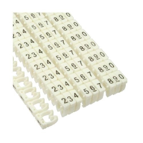InLine® Kabelmarkierer 4mm, Nr.0-9, weiß, 100er Pack 59961H