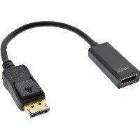 InLine® DisplayPort zu HDMI Stecker / Buchse Adapterkabel mit Audio, 4K 17198E