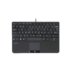Perixx PERIBOARD-525 US Mini-USB-Tastatur mit Touchpad, USB-Hub, schwarz 57155X