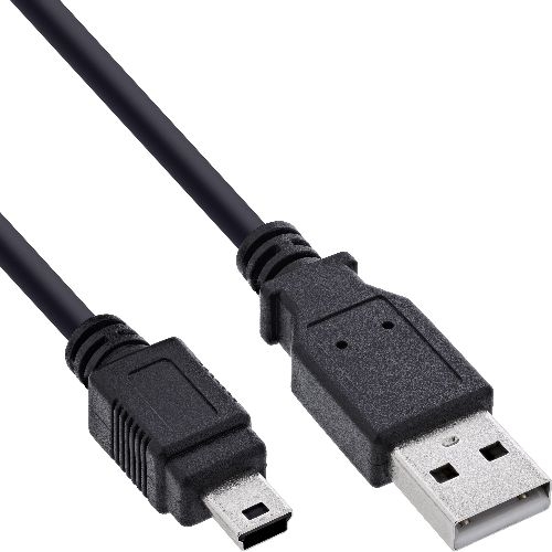 InLine® USB 2.0 Mini-Kabel, USB-A Stecker an Mini-B Stecker, schwarz, 1m 31810U