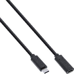 InLine® USB 3.2 Gen.1x2 Kabel, USB-C Verlängerung ST/BU, schwarz, 1,5m 35774