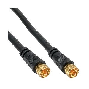 InLine® SAT-Anschlusskabel, 2x geschirmt, 2x F-Stecker, >85dB, schwarz, 10m 69310P
