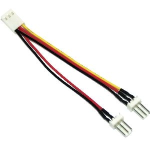 InLine® Lüfter Adapterkabel, 3pol Molex BU an 2x 3pol Molex ST, 100er Pack 33433L