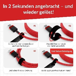 Label-The-Cable LTC Basic Straps, Klettkabelbinder 10er Set schwarz 59935Q