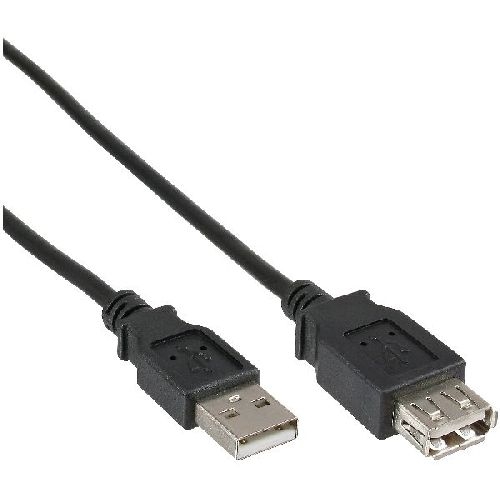100er B-Pack InLine® USB 2.0 Verlängerung, USB-A Stecker/Buchse, schwarz, 1m B-34610B