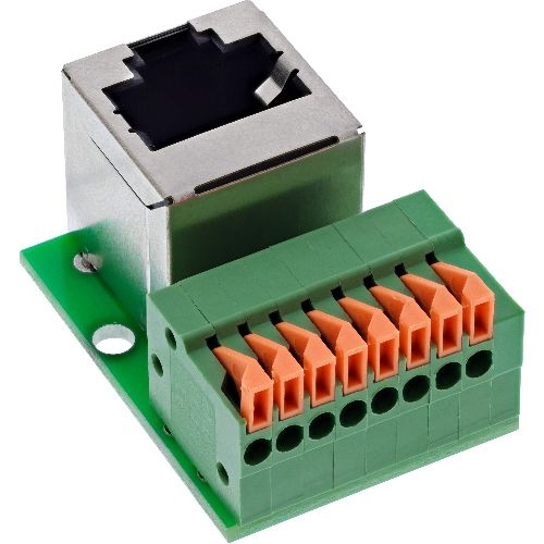 InLine® RJ45 Buchse an Push-In-Klemme, 8pol, Cat.5e, gewinkelt 92505G