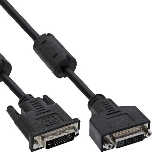 InLine® DVI-D Verlängerung, Dual Link 24+1 ST auf 24+1 BU, 2 Ferrite, 3m 17763