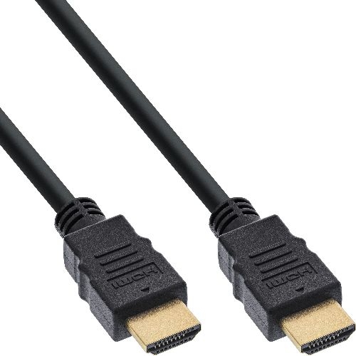 InLine® HDMI Kabel, HDMI-High Speed mit Ethernet, Stecker/Stecker, schwarz, 1m 17501
