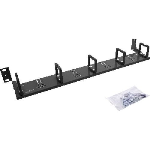 InLine® 19 Kabelführungspanel, 1HE, 5 Kunststoffbügel, horizontal, schwarz 19110J