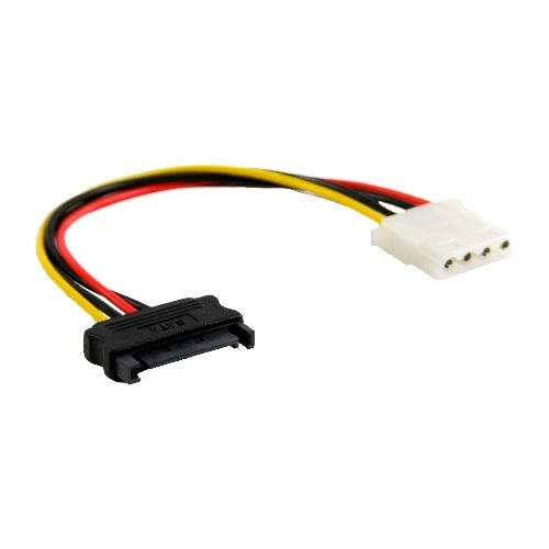InLine® SATA Stromadapterkabel, 15pol SATA Buchse an 4pol Stecker, 0,15m 29669