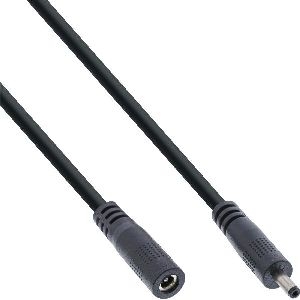 InLine® DC Verlängerungskabel, DC Stecker/Buchse 3,5x1,35mm,AWG 18, schwarz 0,5m 26955I
