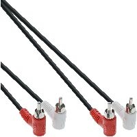 InLine 89929 InLine® Cinch Kabel, 2x Cinch, Stecker / Stecker gewinkelt, 1,2m