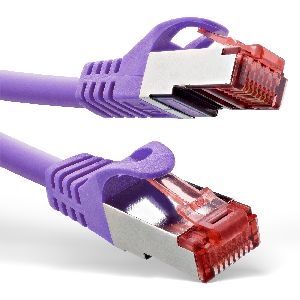 InLine® Patchkabel, S/FTP (PiMf), Cat.6, 250MHz, PVC, Kupfer, violett, 0,25m 76422P