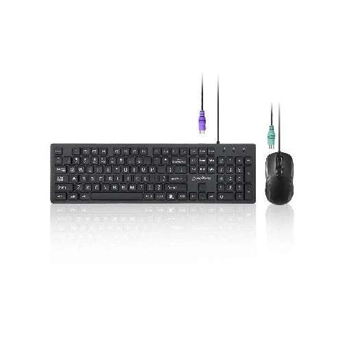Perixx PERIDUO-117 P US Tastatur-Maus-Set, PS/2, kabelgebunden, schwarz 57215T