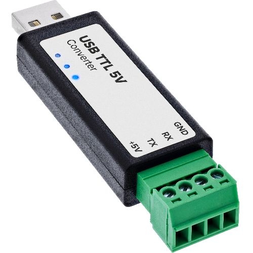 InLine® USB zu TTL 5V Konverter, FTDI FT232RNL, USB-A auf 4pol Schraubklemme 33307F