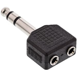 InLine® Audio Adapter Stereo, 6,3mm Klinke Stecker an 2x 3,5mm Klinke Buchse 99304