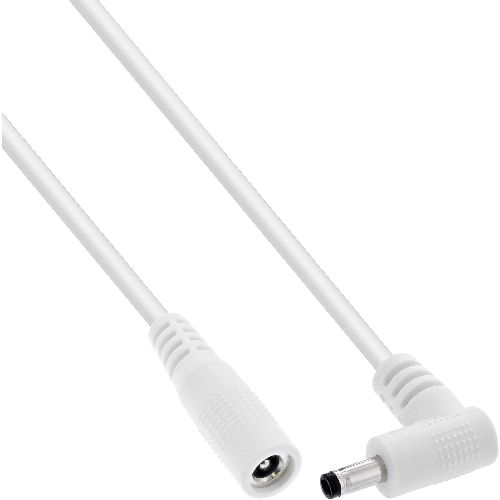 InLine® DC Verlängerungskabel, Winkelstecker, 4,0 x 1,7 mm, weiß, 0,5 m 26955O