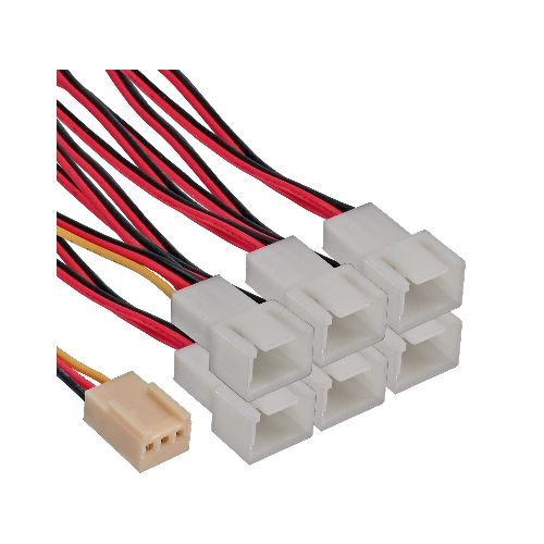 InLine® Lüfter Adapterkabel, 3pol Molex Buchse an 6x 3pol Molex Stecker 33436