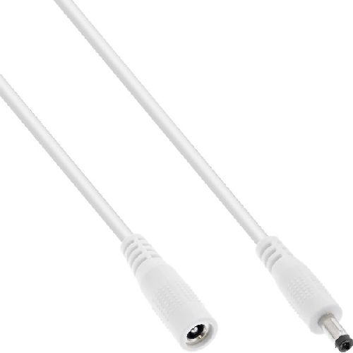 InLine® DC Verlängerungskabel, DC Stecker/Buchse 4,0x1,7mm, AWG 18, weiß 0,5m 26955D