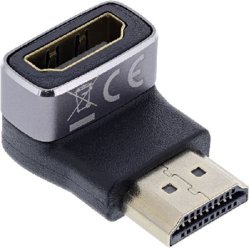 InLine® HDMI Adapter, HDMI A Stecker / Buchse, 90° unten, 8K UHD 17991F