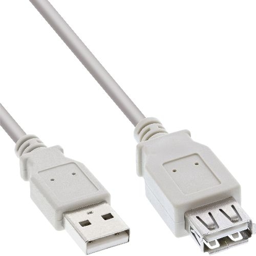 InLine® USB 2.0 Verlängerung, Stecker / Buchse, Typ A, beige, 0,5m 34650X