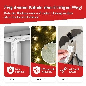 Label-The-Cable LTC Wall Straps Klett-Kabelhalter 10er Set weiß 59939W