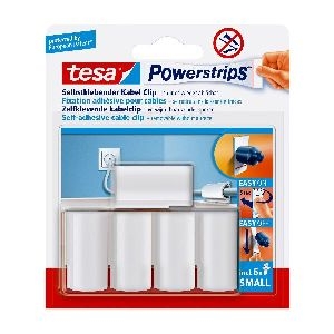 tesa Powerstrips Kabel-Clip, weiss, 5 Stück 11604