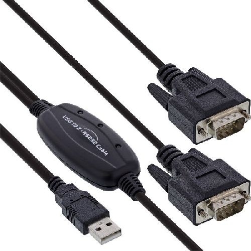 InLine® USB 2.0 zu 2x Seriell Adapterkabel Stecker A an 2x 9pol SubD ST, 1,5m 33305M