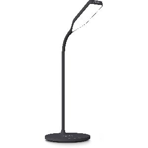 InLine® SmartHome LED Tischleuchte mit Qi-Ladefläche und USB Ausgang, schwarz 59903S