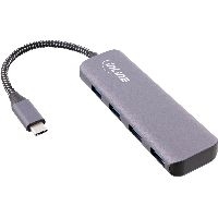 InLine® USB 3.2 Hub, USB-C zu 4x USB A 10Gb/s, Metallgehäuse, grau 33271R