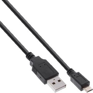 InLine® Micro-USB 2.0 Kabel, Schnellladekab., USB-A ST/Micro-B ST, schwarz, 0,3m 31703Q