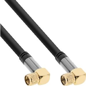 InLine® Premium SAT-Kabel, 4x geschirmt, 2x F-Stecker gewinkelt, >110dB, 1m 69101G