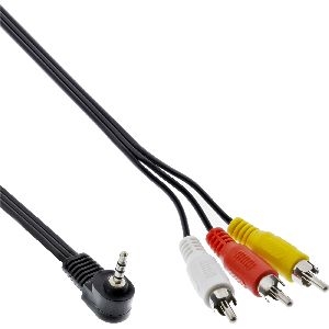 InLine 89600 InLine® Audio/Video Kabel, 3,5mm 4pol Stecker auf 3x Cinch für Digitalkamcorder, 1,5m