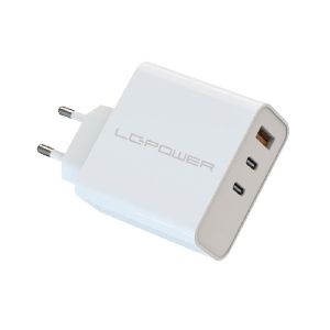 LC-Power LC-GAN-65, USB-Netzteil GaN, 2x USB-C, 1x USB-A, 65W, weiß 26608Y