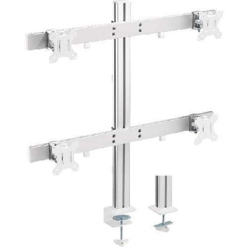 InLine® Aluminium Monitor-Tischhalterung für 4 Monitore bis 32, 8kg 23184B