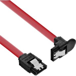 InLine® SATA 6Gb/s Kabel, mit Lasche, gewinkelt, 0,75m 27307W