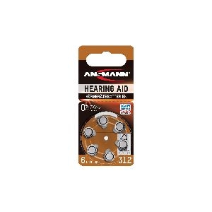 ANSMANN 5013233 Knopfzelle AZA312 1,4V Zink-Air, 6er-Pack 01036A