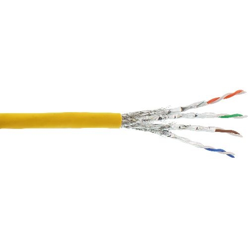 InLine® Patchkab., S/FTP (PiMf), Cat.6A, 500MHz, halogenfrei, Kupfer, gelb, 100m 76899Y