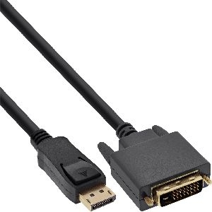 25er Bulk-Pack InLine® DisplayPort zu DVI Konverter Kabel, schwarz, 2m B-17112