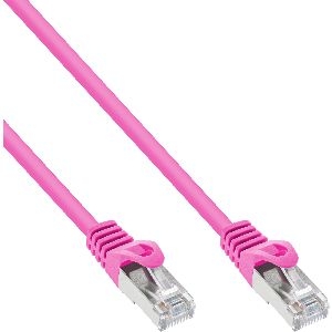 InLine® Patchkabel, SF/UTP, Cat.5e, pink, 0,5m 72550M