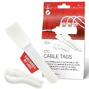Label-The-Cable LTC CABLE TAGS, Klett Kabelfahnen beschriftbar 10er Set weiß 59932C