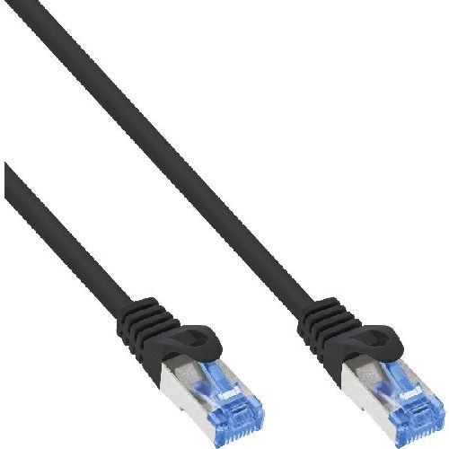 150er B-Pack InLine® Cat.6A S/FTP LSZH Patchkabel, CCA, schwarz, 0,30m B-72633S