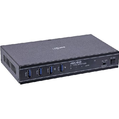 InLine® KVM Switch, 2-fach, HDMI & USB-C, 4K60Hz, Umschalter 57885E