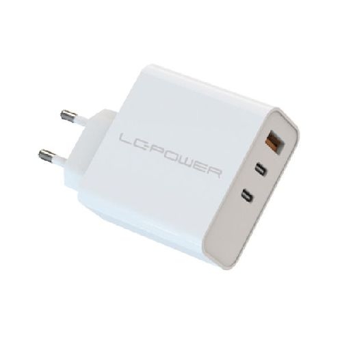 LC-Power LC-GAN-65, USB-Netzteil GaN, 2x USB-C, 1x USB-A, 65W, weiß 26608Y