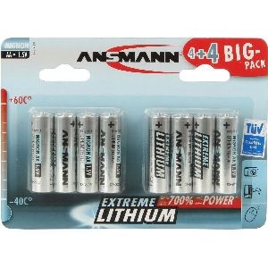 ANSMANN 1512-0012 Lithium Batterie Mignon AA, 8er-Pack 01058N