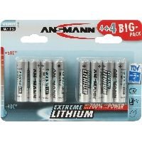 ANSMANN 1512-0012 Lithium Batterie Mignon AA, 8er-Pack 01058N