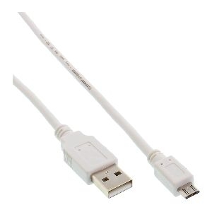 InLine® Micro-USB 2.0 Kabel, USB-A Stecker an Micro-B Stecker, weiß, 0,5m 31705W
